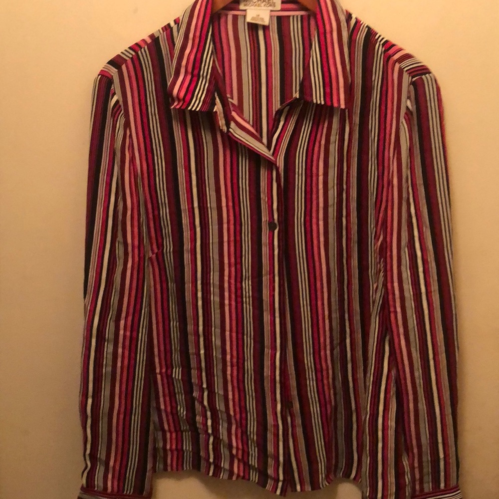 Michael Kors  Michael stripe shirt Silk size 14 👌